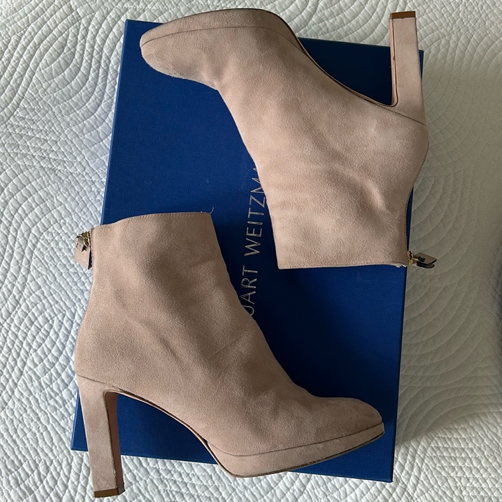 Stuart Weitzman Delphine Platform Suede Ankle Boo… - image 2